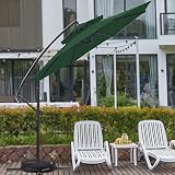 VOUA 10ft 2 Tier Patio Offset Umbrella with Sandbag Cantilever Outdoor Hanging Umbrella Large 8 Ribs