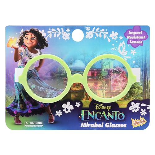 Sun-Staches Encanto Official Mirabel Glasses-Dress Up Costume Accessory Clear Lenses with Green Frames One Size Fits Most Kids