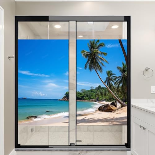 Vinilo decorativo para ventana color azul oceánico 23.6x35.4 cm x2 piezas