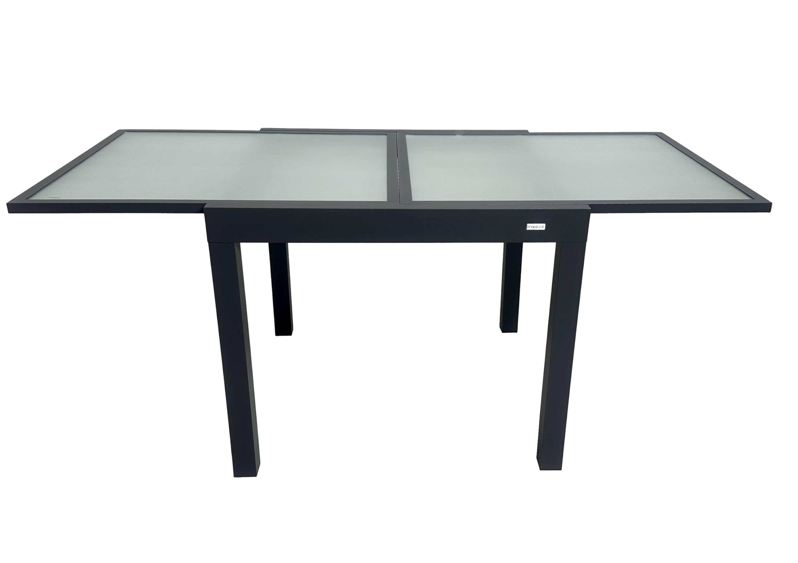 MOMMA HOME Mesa Extensible Jardin Aluminio y Cristal Templado Mesa Comedor Cuadrada Extensible de Exterior Al Aire Libre 4-6 Personas Medidas 90/180x90x74H cm (Gray)