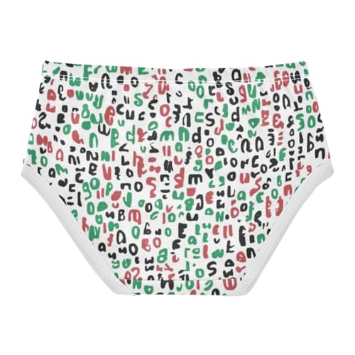 Girls' Cotton Panties Comfort Underwear for Young Girls Festive Christmas Word Collage2