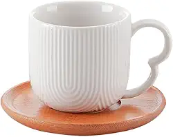 Haüskraf - Xícara para café com pires de cerâmica Oasis 90ml 4 peças