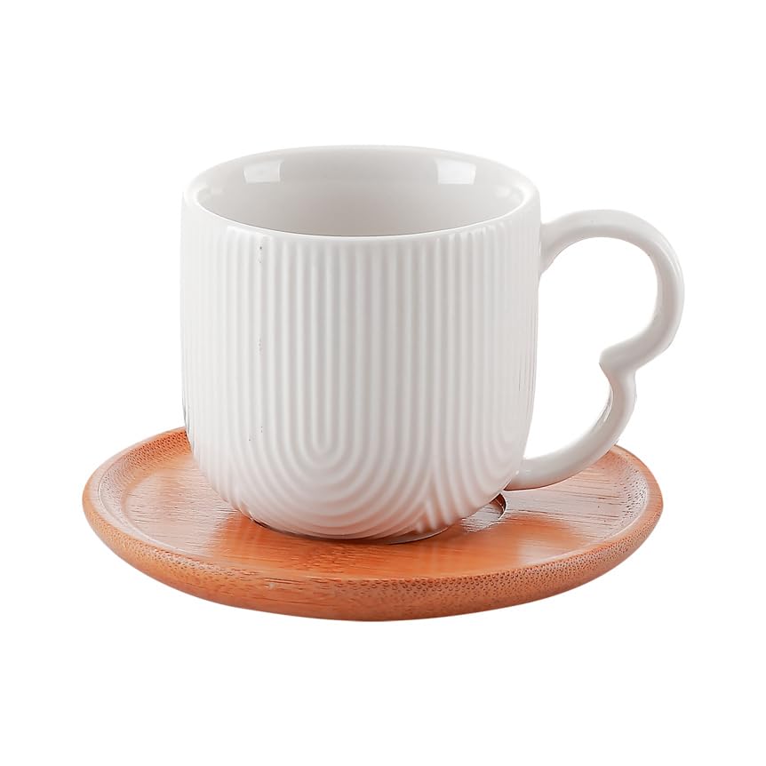 Haüskraf - Xícara para café com pires de cerâmica Oasis 90ml 4 pe...