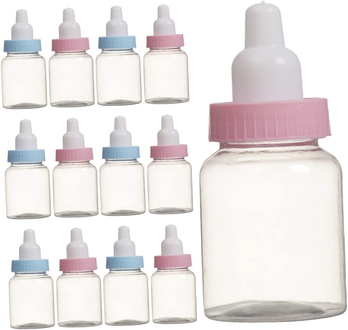 24pcs Gender Reveal Candy Bottles Unique Feeder Shape Candy Box for Shower Birthday Parties and Celebrations Containers for Sweet Treats