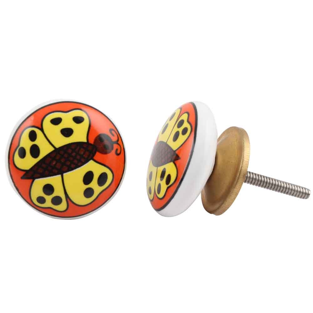 IndianShelf 4 Pack Yellow Butterfly Ceramic Drawer Knobs for Kitchen Cabinet Hardware Door Pulls Decorative Dresser Luxurious Artisanal (B07Q22QZYR) Amazon Price History, Amazon Price Tracker