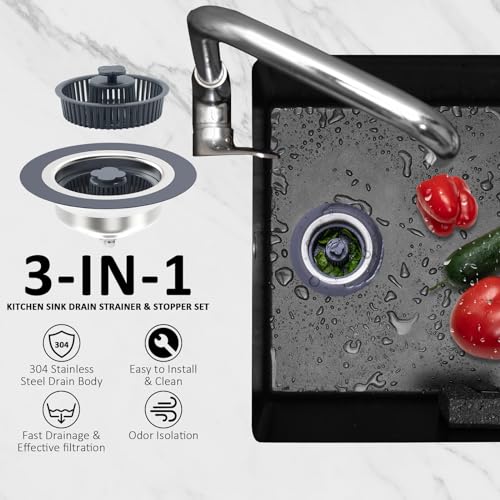 Colador de Fregadero de Cocina 3 en 1 de Acero Inoxidable miniatura 4
