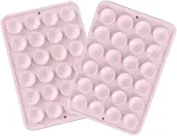 Genérico KIT com 2 Suporte Premium - Adesivo Capa de Celular com Ventosa de Sucção Silicone Telefone Iphone Android - Rosa Claro