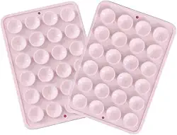 Genérico KIT com 2 Suporte Premium - Adesivo Capa de Celular com Ventosa de Sucção Silicone Telefone Iphone Android - Rosa Claro