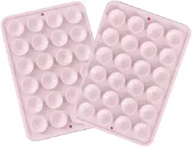 Genérico KIT com 2 Suporte Premium - Adesivo Capa de Celular com Ventosa de Sucção Silicone Telefone Iphone Android - Rosa Claro