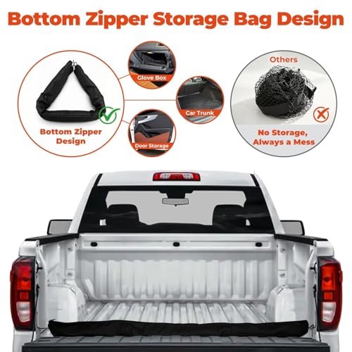 Image of 3-Layer Cargo Net for Chevy Colorado & GMC Canyon 2023-2026, Zoned Storage | Truck Bed Net with Integrated Zippered Storage Bag, Heavy-Duty Cargo Organizer Netting for Camping, Trips & Everyday Use