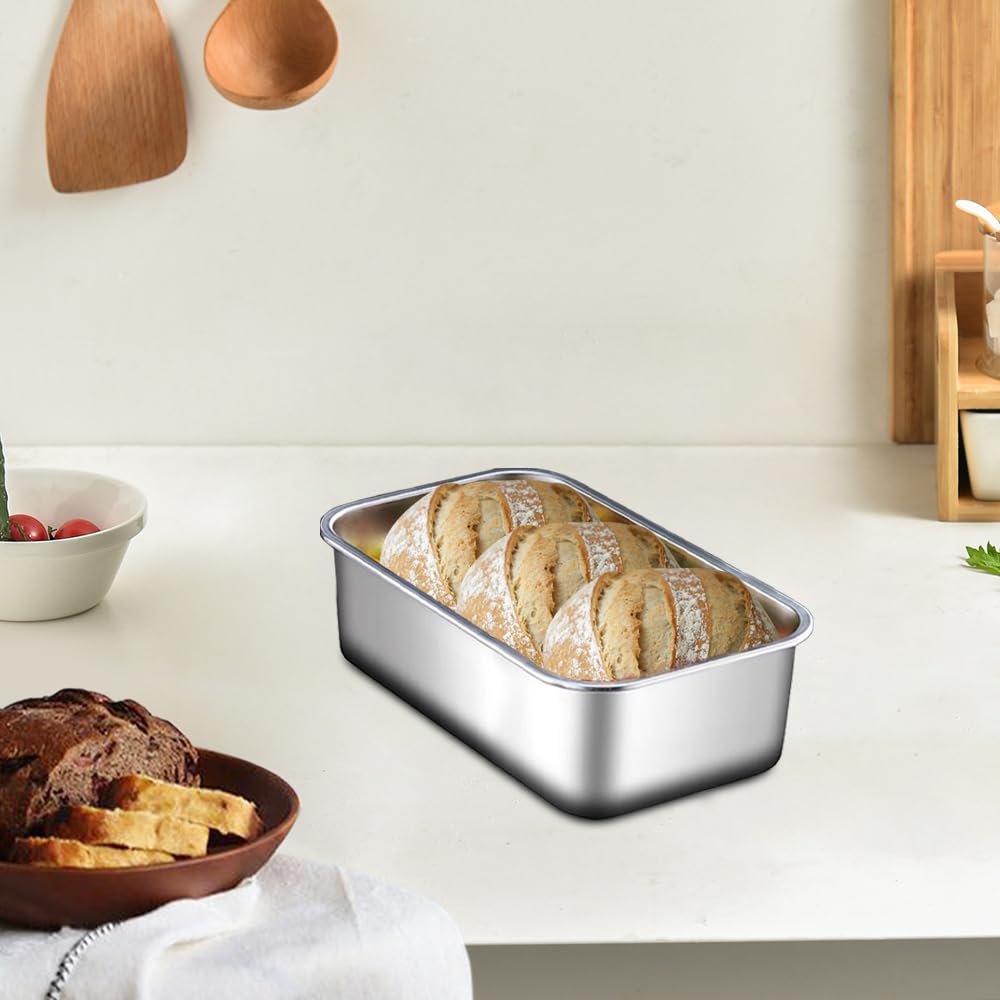 2 Contenitori Salvafreschezza in Acciaio Inox con Coperchio, 4500 ml, Contenitori per Alimenti Riutilizzabili con Coperchio per Ristorante, Cucina, Congelatore
