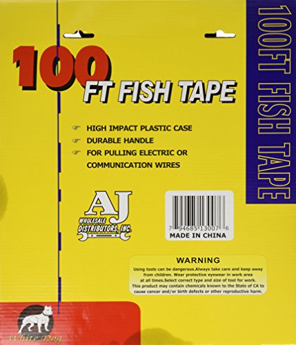 100 FT Fish Tape with High Impact Case for Electric or Communication Wire Puller