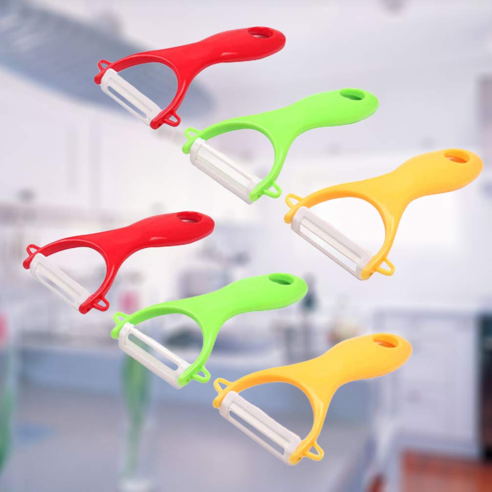 Luxshiny 6-Pack Ceramic Y Peelers - Swiss Style Potato & Vegetable Peelers For Carrots, Cucumbers, Fruits (Red, Green, Yellow) - View #4