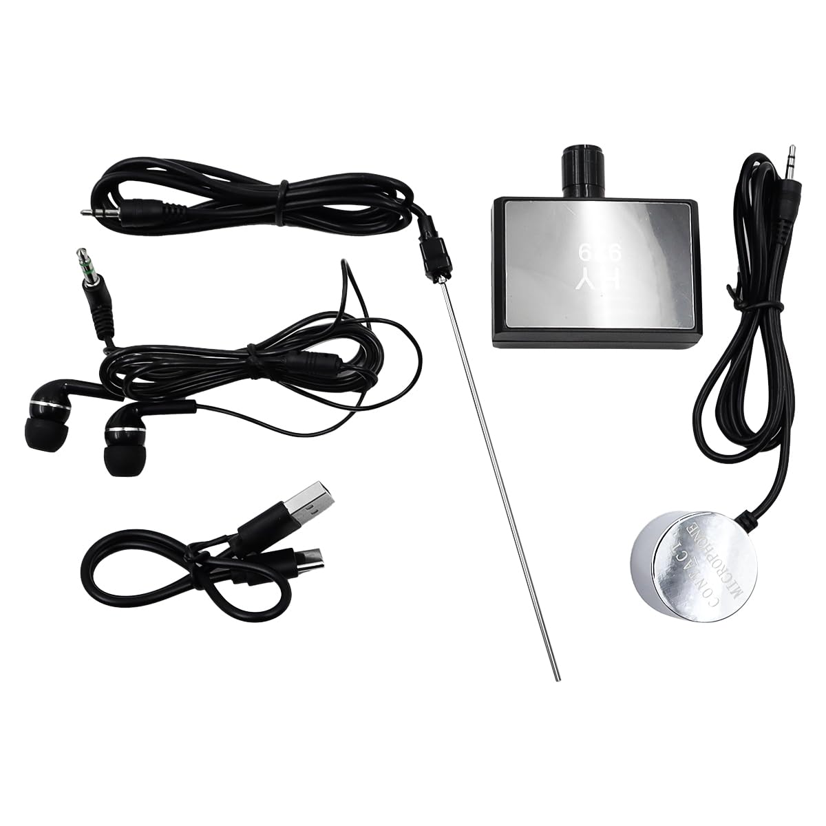 Detector de Fugas de tuberías de Alta sensibilidad para Obras de construcción y reparación de automóviles. Dispositivo acústico Recargable de detección de Fugas subterráneas, Color Negro.