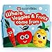 Soft Baby Book, Where Veggies & Fruits Come from'. Interactive Teething Infant Book, Touch & Feel, Crinkle Cloth Book for Babies 3 Months+