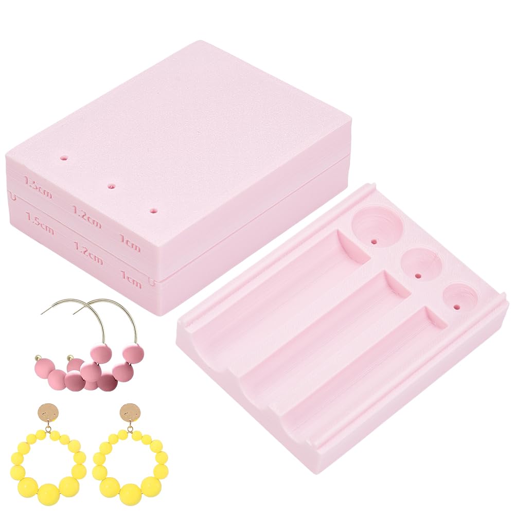 UNICRAFTALE Pink Polymer Clay Bead Roller Tools in Three Sizes Polymer Beads Maker Round Clay Jewelry Making Tools Bead Molds for Clay DIY Earrings 8x6x2.55cm for Adult