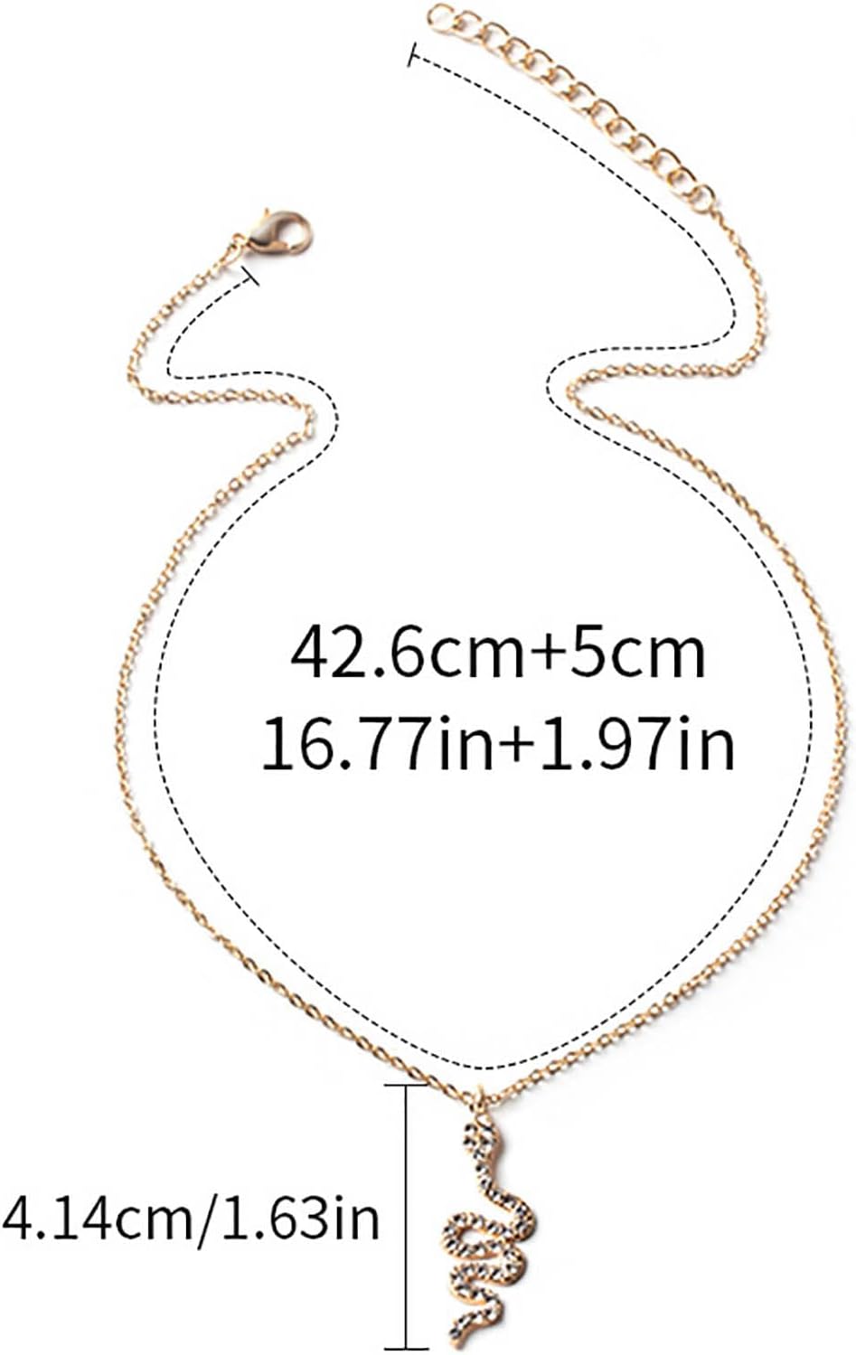Punk Crystal Snake Choker Necklace Gold Cz Snake Necklace Rhinestone Snake Pendant Necklace Vintage Animal Serpent Necklace Jewelry for Women - Image 6