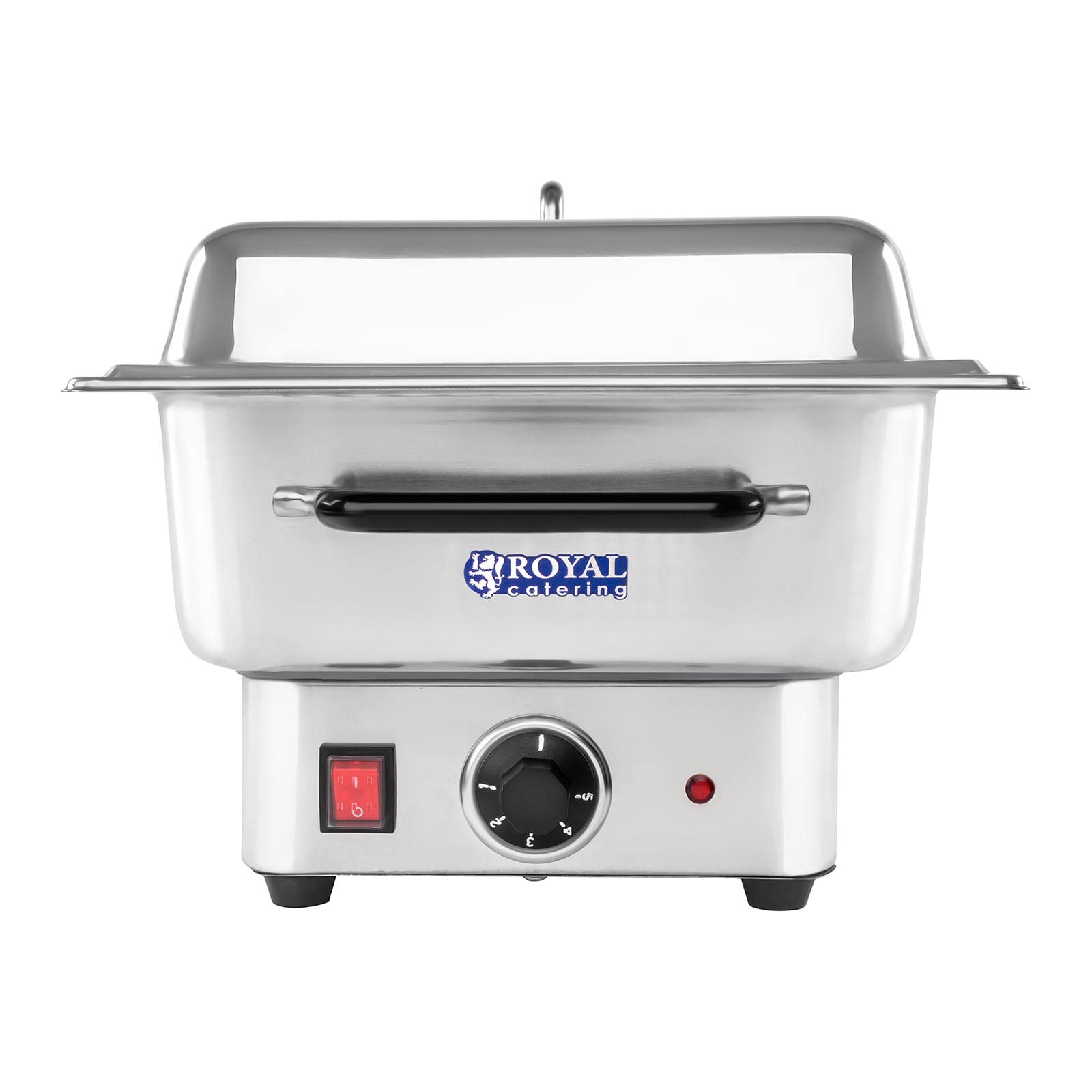 Royal Catering Chauffe-plat Chafing Dish RCCD-1/1-100-ES-E (1600W, incl. récipient GN 1/1, profondeur du récipient 100 mm, 13L de volume, 5 niveaux de température)