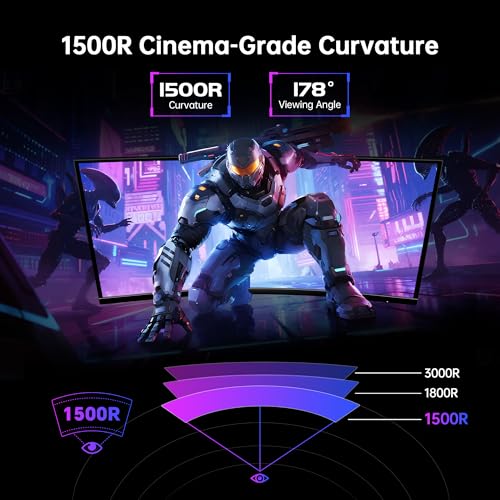 KTC 34 Inch Curved Ultrawide Monitor, UWQHD (3440 x 1440) 180Hz Gaming Monitor, Adaptive Sync, 21:9 VA Panel 1500R, 1ms MPRT, HDR10, 2 x DP 1.4 (180Hz), 2 x HDMI 2.1(100Hz), H34S18S - Image 3