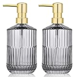 Photo Gallery segus dispenser di sapone per piatti, 2 flaconi da 450 ml, dispenser con pompa, ricaricabile e a prova di perdite, accessorio da cucina (grigio, con pompa dorata) Photo Gallery segus dispenser di sapone per piatti, 2 flaconi da 450 ml, dispenser con pompa, ricaricabile e a prova di perdite, accessorio da cucina (grigio, con pompa dorata)