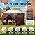 VEVOR Pop Up Gazebo Screen Tent 6 Sided Canopy Sun Shelter with 6 Removable Privacy Wind Cloths & Mesh Windows, 11.5x11.5FT Quick Set Screen Tent with Mosquito Netting, Brown