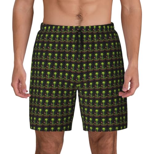 Short de bain homme Alien vert idéal pour activités de plein air