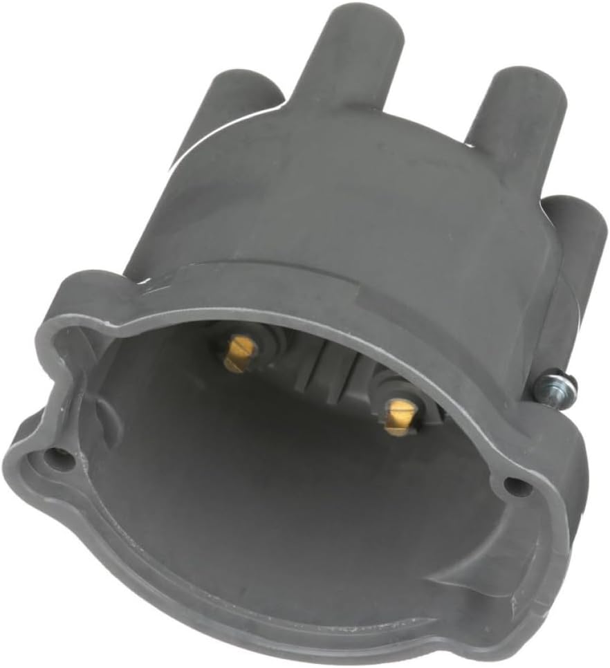 CarLights360 For Jeep Wrangler 1990 Distributor Cap | Brass | Gray Color | Polypropylene Distributor Cap | Bolt On Attachment Method | Top Tower Position | 7 Terminal | Replacement For D5DZ12106A, 432