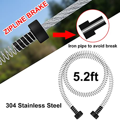 Image of 120 Feet Backyard Zip Line Kit for Kids and Adult Outdoor Up to 330lb Zipline with Spring Brake and Safety Harness with 4 Tree Climbers, Christmas and Birthday Gifts for Kids(Red)