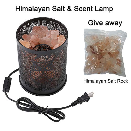 Candle Wax Warmer， Himalayan Salt Lamp, 2-in-1 Scented Wax Melter & Natural Salt Rock Lamp, Tall Ceramic Tart Lamp Warmer - Wax Cube Melter - Air Freshener Odor Eliminator Fragrances Candles Oils - Thumbnail 4