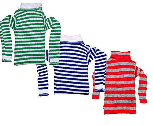 Image of IndiWeaves Girls Wollen Warm High Neck Full Sleeves T-Shirt /Inner /Skivvy for Winter Pack of 3(10110-282930-IW-G-P3-18 Green /Blue /Gray 1-2 Years)