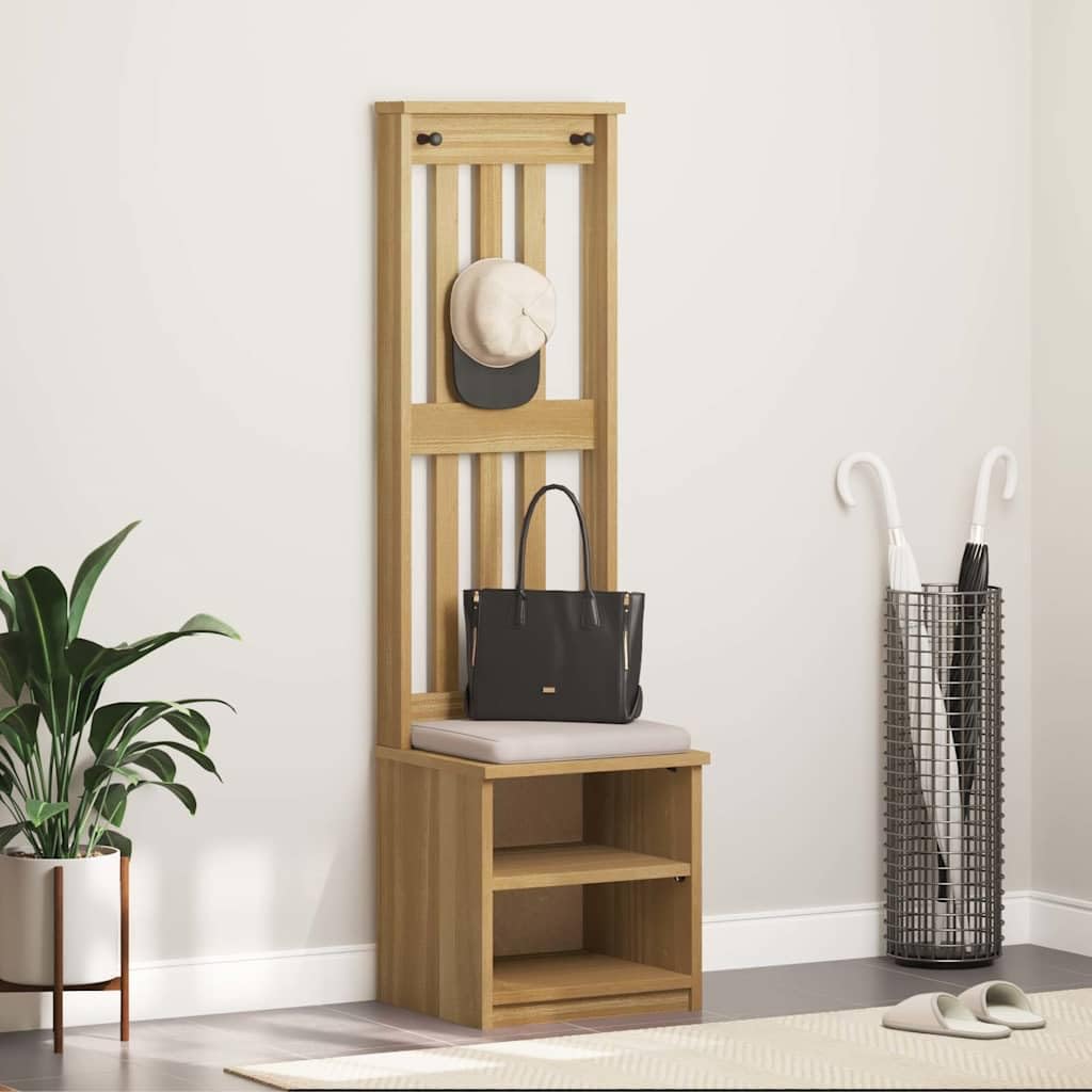 Wieszak na ubrania SANDNES z litego drewna sosnowego 45x40x159,5 cm z 3