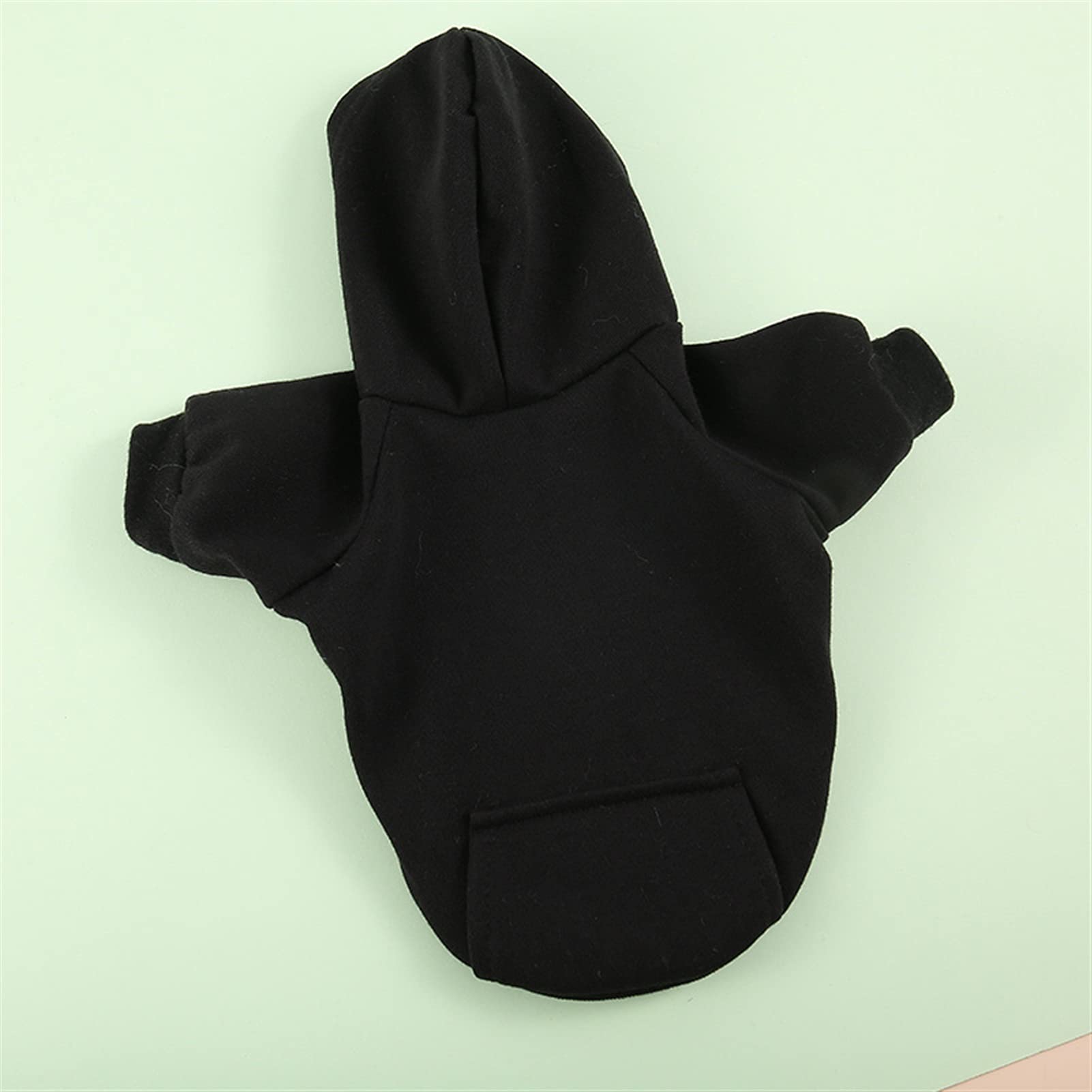 Manteau pour chat et chien noir motif carlin avec capuche XL