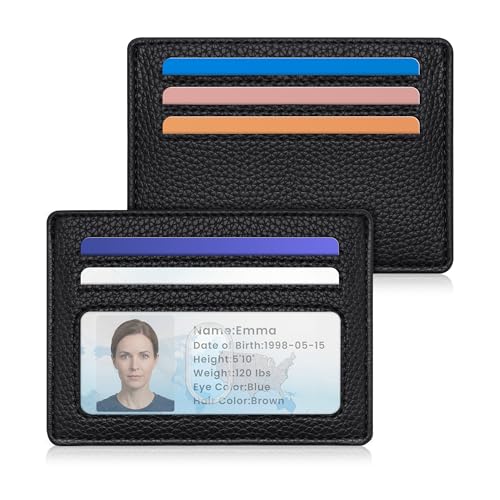 Airkit Small ID Cases Credit Card Holder for Women Slim RFID Blocking Wallet Mini Tiny Thin Pocket Wallet Gift for Ladies Black
