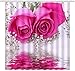 Maxwelly 3D Pink Rose Shower Curtain Polyester Floral Shower Curtain Set with Hooks for Bathroom Decor - Water Resistant- 72-Inch by 72-Inch