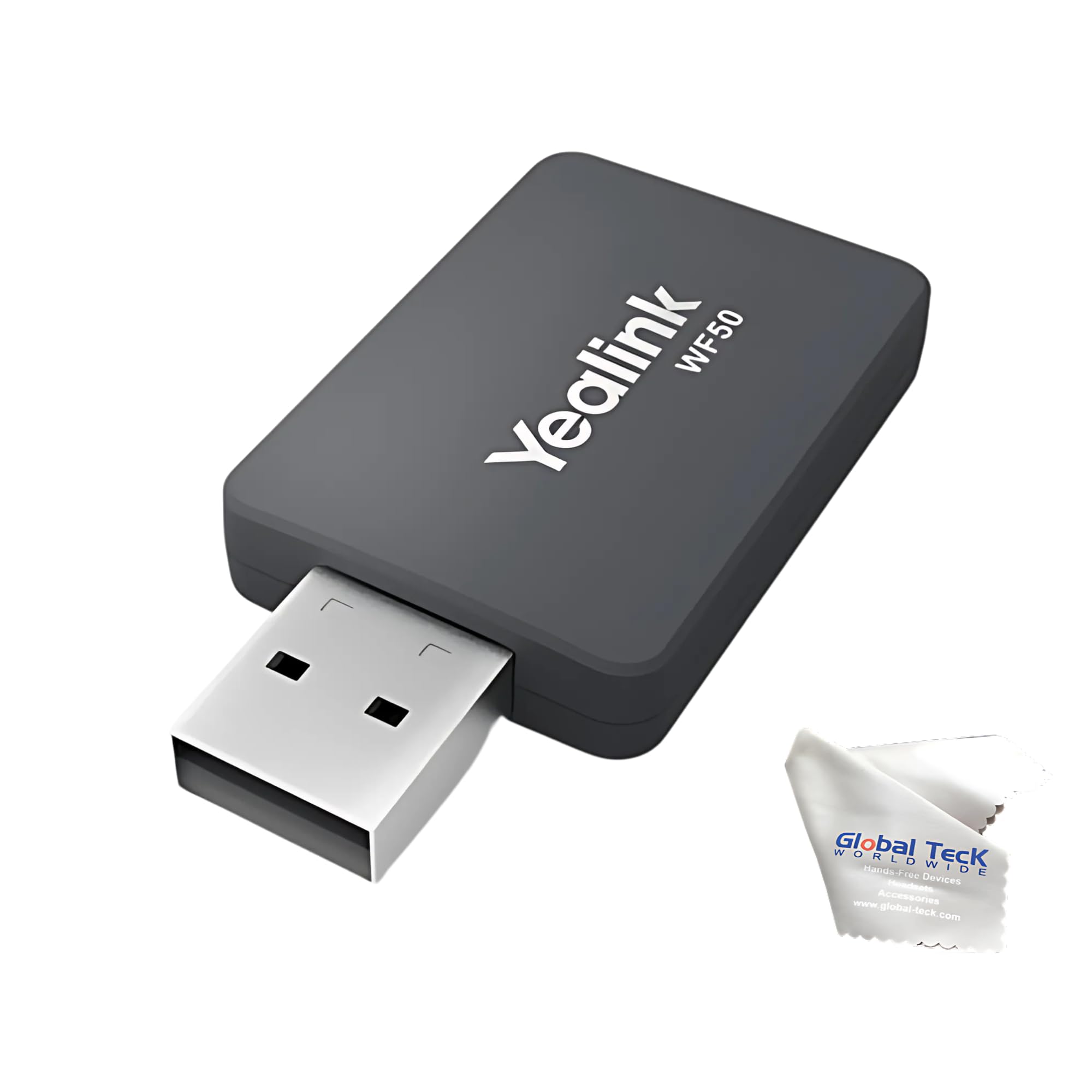 Yealink WF50 V1 USB WiFi Dongle for Yealink Desk Phones Only, Not for PC, Not for Laptops, No Bluetooth, Compatible with T42U/T43U/T46U/T48U/T73U/T74U/T77U T53/MP54/MP56, Global Teck Cloth