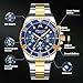 MEGALITH Mens Watches with Stainless Steel Waterproof Analog Quartz Fashion Business Blue Chronograph Watch for Men, Auto Date
