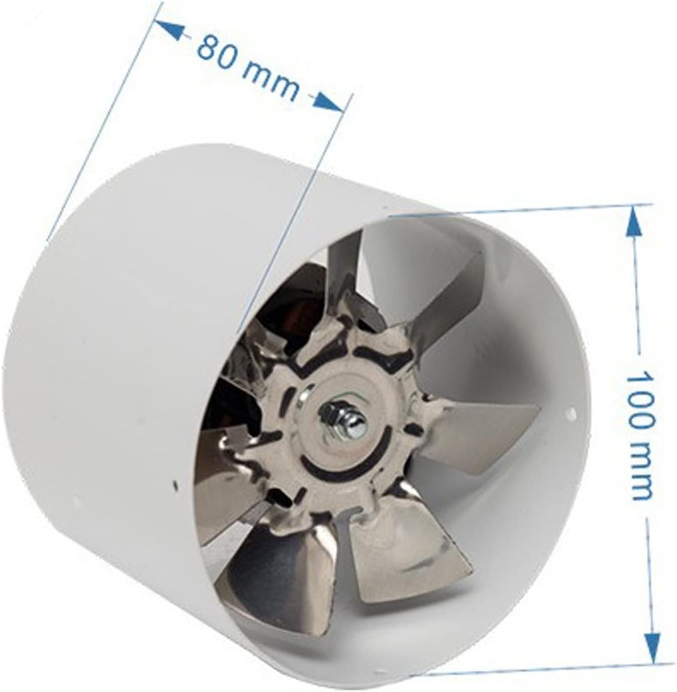 Ventilation Fan Powerful 4inch Quiet Ducting Fan Inline Duct Fan Seven Blades Exhaust Blower Air Cooling Bathroom Kitchen Ventilation Metal Fan, 25W ventilating Fan
