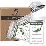 Crisonky Emergency Mylar Thermal Blankets, Designed for Outdoors, Survival Reflective Thermal First Aid Foil Blanket(12-Packs)