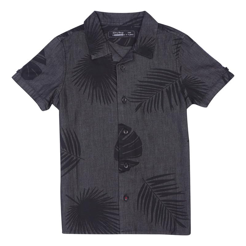 GLORYBOYZBoys Regular fit Designer Theme Printed Pattern Kids & Junior Boys Denim Revere Collar Comfortable Shirt