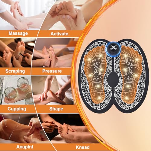 Masajeador de pies EMS actualizado 2025, estimula la circulación y alivia el dolor muscular, masajeador eléctrico de pies con 8 modos y 19 intensidades, con control remoto - imagen 2