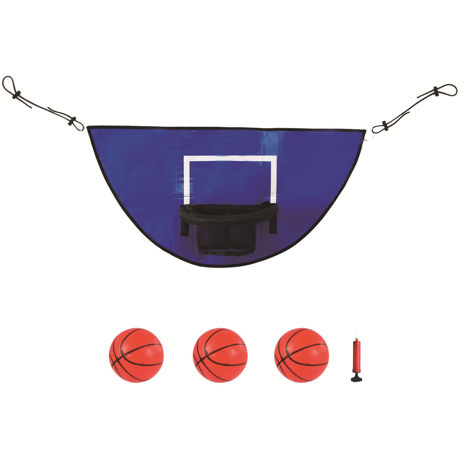 Panier Basket Trampoline, Mini Panier pour Trampoline, Basketball pour Trampoline avec 3 Balles et Pompe, Rechange Filet Panier Amovible Adapté Aux Sports D'Intérieur en Plein Air