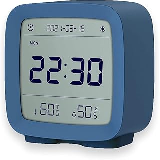 MIJIA ZEYUE budzik Bluetooth, wyświetlacz wilgotności temperatury wyświetlacz LCD regulowana lampka nocna (niebieski)