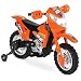 Best Choice Products Kids 6V Ride On Motorcycle w/ Training Wheels, Lights/Sounds, Charger, Orange