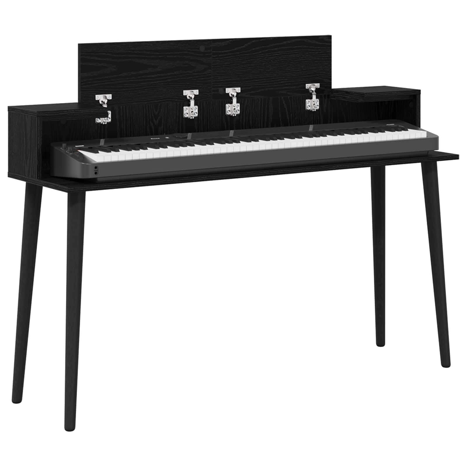 Studiotisch Schwarz Eichen-Optik 130 x 36 x 19,5 cm Keyboard-Schrank