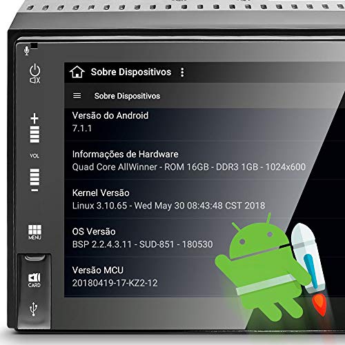 Central Multimídia ANDROID 7¨Universal 2Din GPS BT Espelhamento
