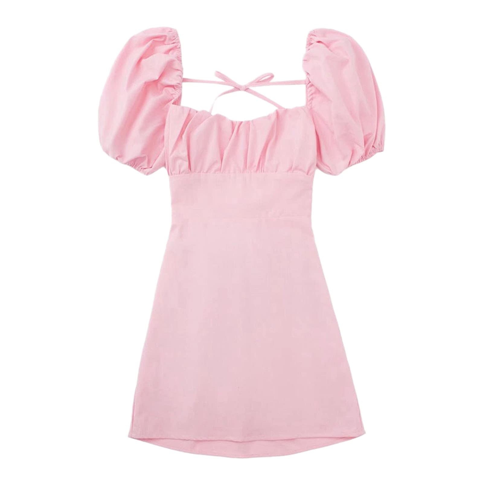 Robe de poupée plissée : la solution anti-chaleur à col carré et manches - 7