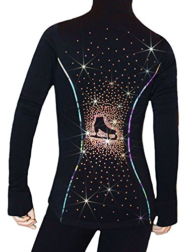 Ice Fire Polartec Venetta Fit Figure Skating Jacket (Butterfly Fusion Scatter Skate, Child Medium)