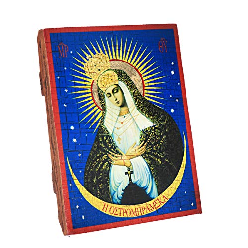 NClaus Mother of Mercy, Christian wood icon 16x12,5cm handmade 37021, Gold, 16L x 12.5W cm