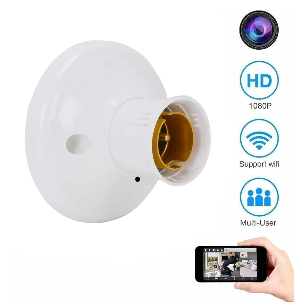 Bulb Holder 1080P HD Wi-Fi Camera 2024 Newest Version Security Indoor Video Recorder, Support iOS/Android 1