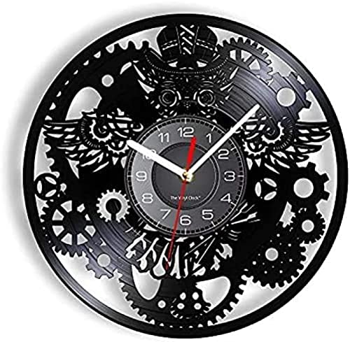 Wall Clock Steampunk Owl Retro Clock Industrial Gears Wall Clock Vinyl Album Record Art Home Decor Gothic Grandfather Victorian Wall Watch Fashion Wall Clock Gifts steampunk buy now online